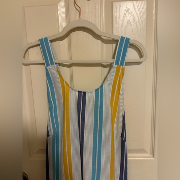 Anthropologie Striped Maxi Dress | Beach Coverup Sundress Cotton Blend - Picture 4 of 14